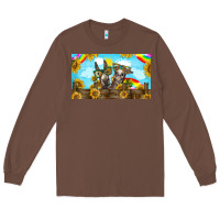 Chestnut 2 donkeys sunflower Long Sleeve Tee - BarkalooDesign