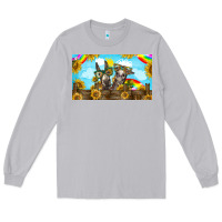Moon Dust 2 donkeys sunflower Long Sleeve Tee - BarkalooDesign