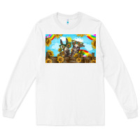White 2 donkeys sunflower Long Sleeve Tee - BarkalooDesign