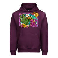 Cactus Peace Sign Flowers And Tie Dye Urban Hoodie | Teevron