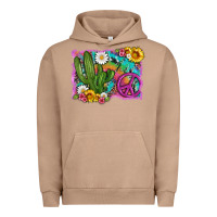 Pigment Burro cactus peace sign flowers and tie dye Urban Hoodie - Artiststas