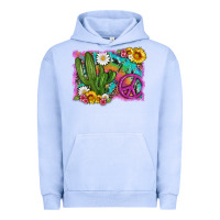 Pigment Grape Ice cactus peace sign flowers and tie dye Urban Hoodie - Artiststas