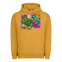 Pigment Peanut Butter cactus peace sign flowers and tie dye Urban Hoodie - Artiststas