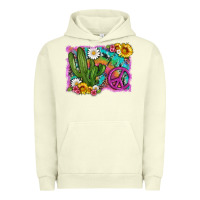 Pigment Pistachio cactus peace sign flowers and tie dye Urban Hoodie - Artiststas