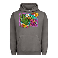Pigment Tornado cactus peace sign flowers and tie dye Urban Hoodie - Artiststas