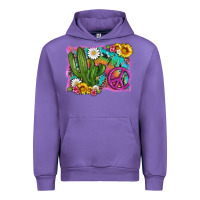 Tulip cactus peace sign flowers and tie dye Urban Hoodie - Artiststas