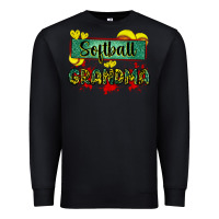 Black softball grandma with leopard Premium Sweatshirt - Zillion Design Studio
