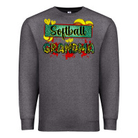 Charcoal Heather softball grandma with leopard Premium Sweatshirt - Zillion Design Studio