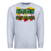 Heather Grey softball grandma with leopard Premium Sweatshirt - Zillion Design Studio