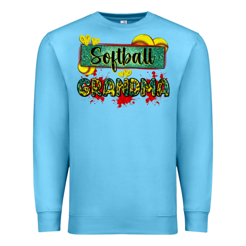 Softball Grandma With Leopard Premium Sweatshirt by Zillion Design Studio | Teevron