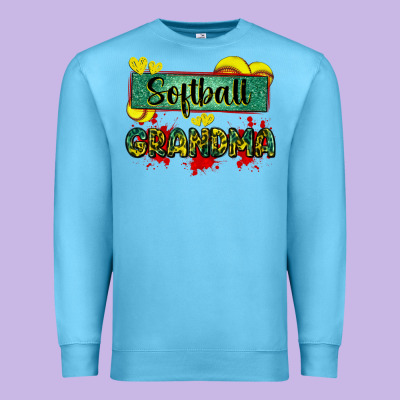 Softball Grandma With Leopard Premium Sweatshirt Designed By Zillion Design Studio