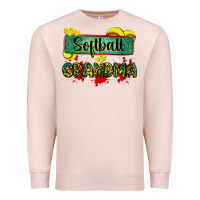 Pale Pink softball grandma with leopard Premium Sweatshirt - Zillion Design Studio