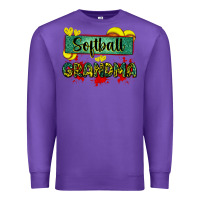 Purple softball grandma with leopard Premium Sweatshirt - Zillion Design Studio