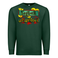 Sports Green softball grandma with leopard Premium Sweatshirt - Zillion Design Studio