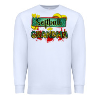 White softball grandma with leopard Premium Sweatshirt - Zillion Design Studio