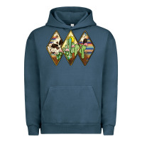 Pigment Midnight Navy cactus serape cowhide Urban Hoodie - JahusDesignShop