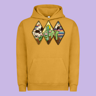 Cactus Serape Cowhide Urban Hoodie Designed By Jahusdesignshop