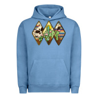 Pigment Pebble Blue cactus serape cowhide Urban Hoodie - JahusDesignShop