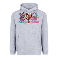 Heather Grey peace love nursing Heavyweight Hoodie - Zillion Design Studio
