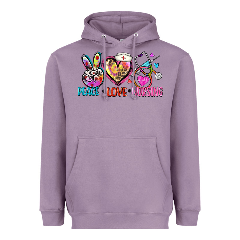 Peace Love Nursing Heavyweight Hoodie by Zillion Design Studio | Teevron