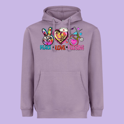 Peace Love Nursing Heavyweight Hoodie Designed By Zillion Design Studio