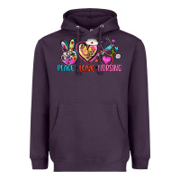 Plum peace love nursing Heavyweight Hoodie - Zillion Design Studio