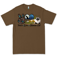 Cacao Peace Love Siamese Cat Premium Tee - LillyAllenDesigns