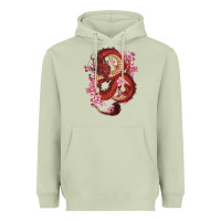Matcha red dragon and sakura cherry blossoms Heavyweight Hoodie - RanaPortraitStore