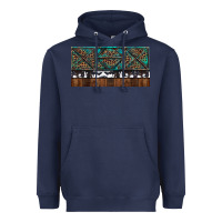 Navy Rusty Sunflowers with Cowhide and Turquoise Heavyweight Hoodie - RanaPortraitStore