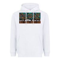 White Rusty Sunflowers with Cowhide and Turquoise Heavyweight Hoodie - RanaPortraitStore