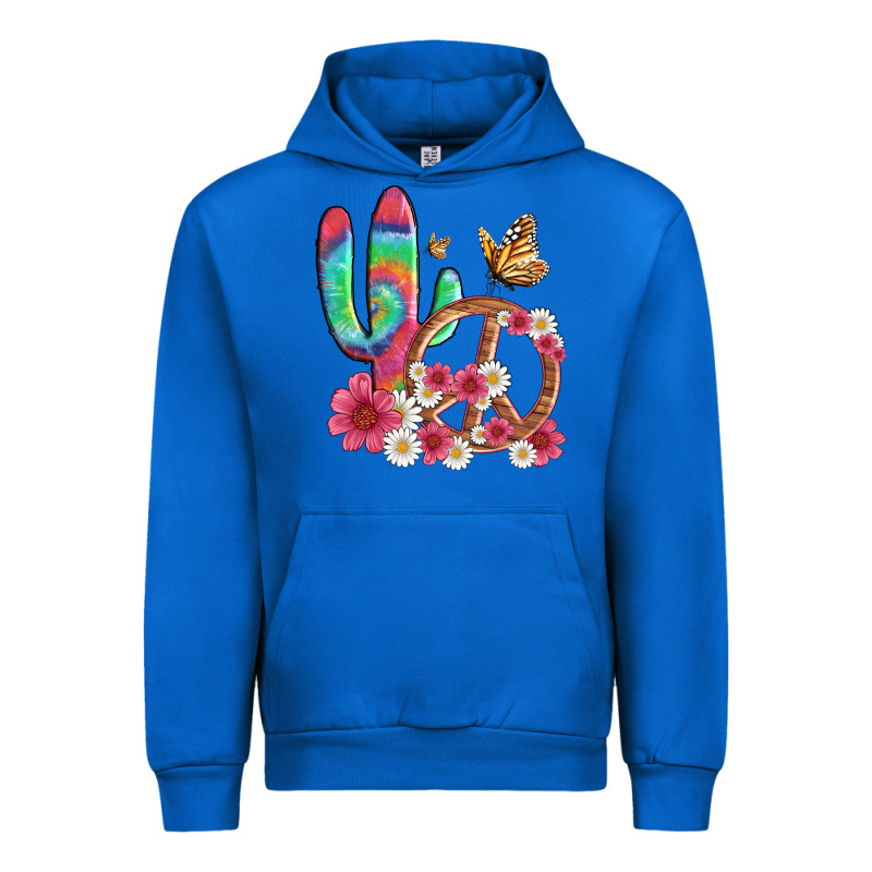 Cactus Peace Sign Flowers And Butterflys Urban Hoodie by Artiststas | Teevron