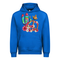 Cobalt cactus peace sign flowers and butterflys Urban Hoodie - Artiststas