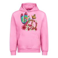 Fuchsia Pink cactus peace sign flowers and butterflys Urban Hoodie - Artiststas