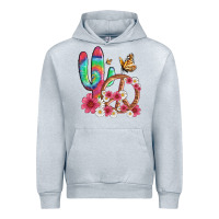 Heather Grey cactus peace sign flowers and butterflys Urban Hoodie - Artiststas
