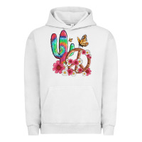 Pigment Lunar Rock cactus peace sign flowers and butterflys Urban Hoodie - Artiststas