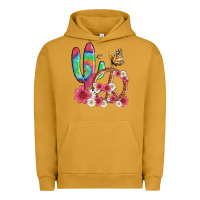 Pigment Peanut Butter cactus peace sign flowers and butterflys Urban Hoodie - Artiststas