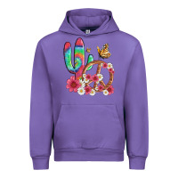 Tulip cactus peace sign flowers and butterflys Urban Hoodie - Artiststas