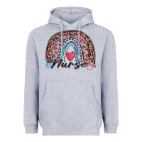 Heather Grey nurse rainbow Heavyweight Hoodie - Zillion Design Studio