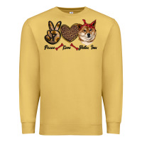 Antique Gold peace love shiba inu Premium Sweatshirt - RanaPortraitStore