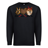 Black peace love shiba inu Premium Sweatshirt - RanaPortraitStore