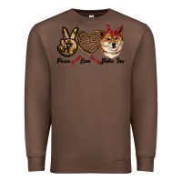 Chestnut peace love shiba inu Premium Sweatshirt - RanaPortraitStore