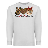Dove Grey peace love shiba inu Premium Sweatshirt - RanaPortraitStore