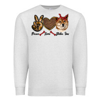 Oatmeal Heather peace love shiba inu Premium Sweatshirt - RanaPortraitStore