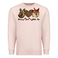 Pale Pink peace love shiba inu Premium Sweatshirt - RanaPortraitStore