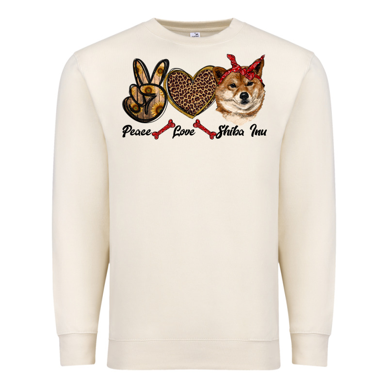 Peace Love Shiba Inu Premium Sweatshirt by RanaPortraitStore | Teevron