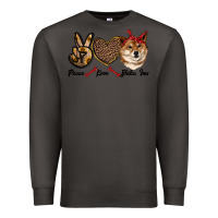Smoke peace love shiba inu Premium Sweatshirt - RanaPortraitStore