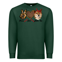Sports Green peace love shiba inu Premium Sweatshirt - RanaPortraitStore