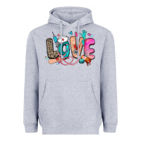 Heather Grey love nurse Heavyweight Hoodie - Zillion Design Studio