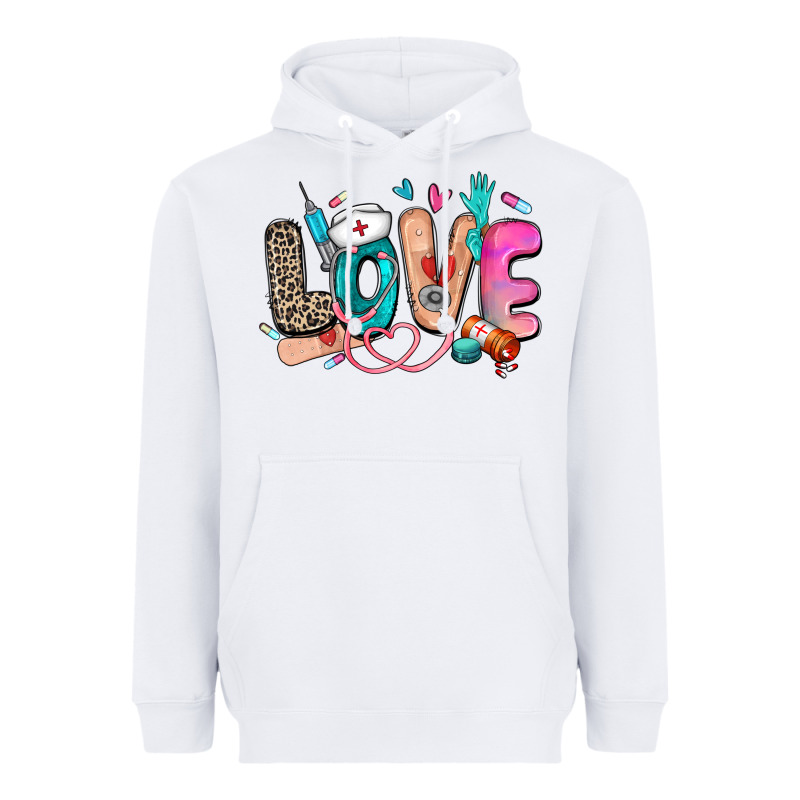 Love Nurse Heavyweight Hoodie by Zillion Design Studio | Teevron