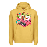 Antique Gold pink typewriter and letters Premium Hoodie - AdoDesignShop